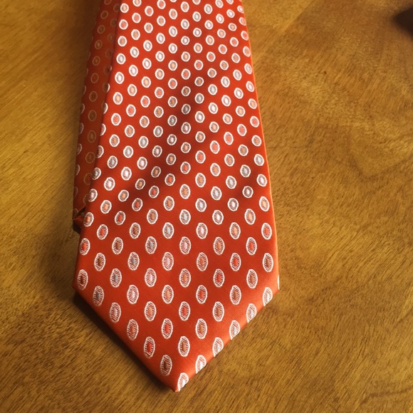 Orange Geometric Laurent Bennett Milano Tie - Picture 2 of 2
